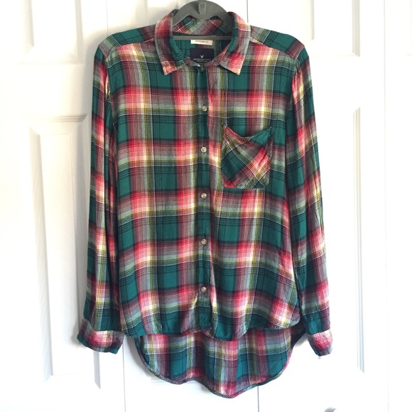 American Eagle Outfitters Tops - American Eagle Outfitter Plaid Boyfriend Shirt